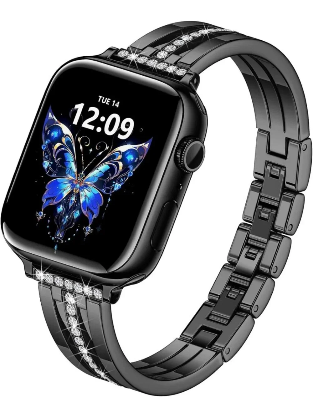 Slim Gold Band for Apple Watch 38-46mm | Bling Diamond Metal Bracelet Jewelry